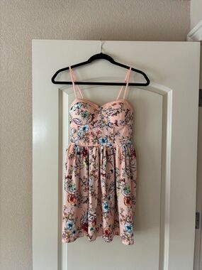 BAND OF GYPSIES Floral Ribbed Dress